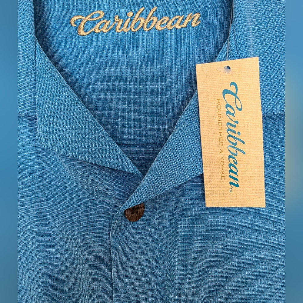 Caribbean Roundtree & Yorke Blue Button Down  Shirt